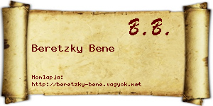 Beretzky Bene névjegykártya